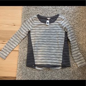 GAP Women Gray XS Sweatshirt Reverse Stripe Terry